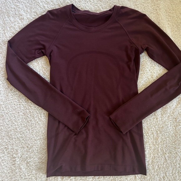 Lululemon Swiftly Tech Long Sleeve Maroon Dark Red - Picture 3 of 4